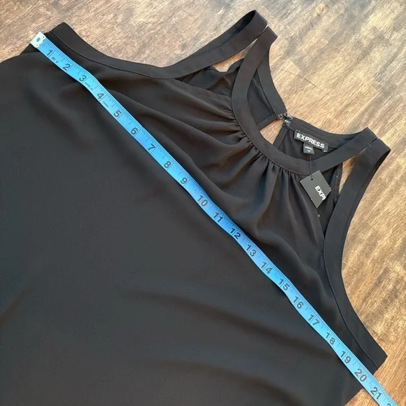 EXPRESS Black NEW Tank Swing A Line Top! Beautiful Cut Out style. 
Large - Picture 9 of 11